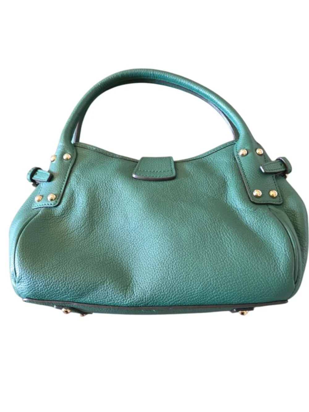 Dooney & Bourke Belvedere Logo Lock Satchel Jade Green Pebble Leather Medium Bag